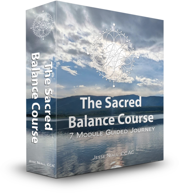 Sacred Balance 7-Module Course box art representing calm and balance